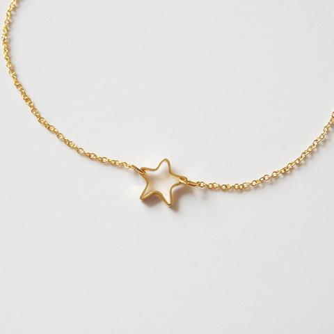 Gold Bracelets Women with Dainty Star, Made of 16k Gold Plated .