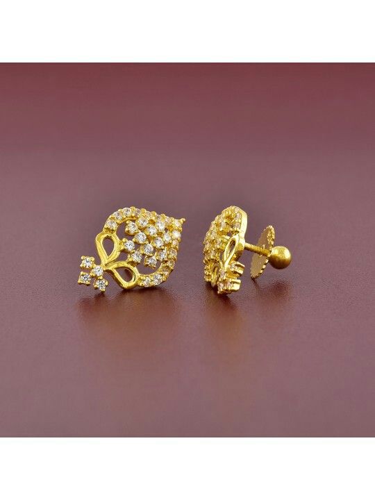 For daily wear | Small earrings gold, Gold earrings indi
