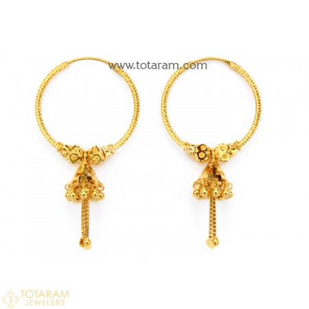 Gold Hoop Earrings -Small Hoop Earrings -Big Hoop Earrings -22K .