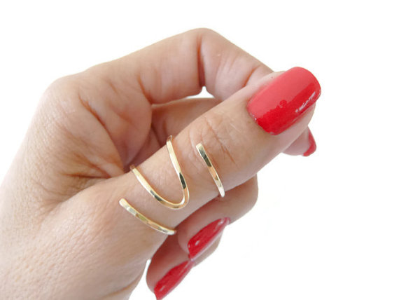 Gold Thumb Ring//Gold Filled Ring//Adjustable Ring//Index Ring .