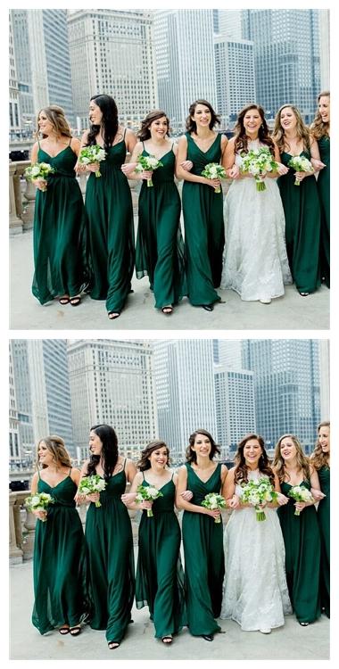 Mismatched Emerald Green Chiffon Cheap Bridesmaid Dresses Online .