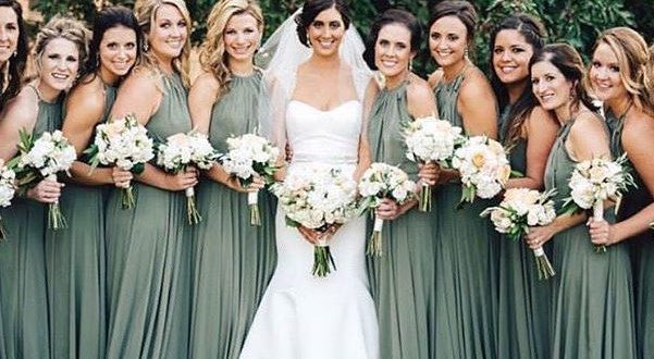 Image result for bridesmaid dresses earthy green | Green .
