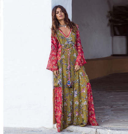 2019 New Women Gypsy Dress Vestidos Dresses Long Dress With Floral .