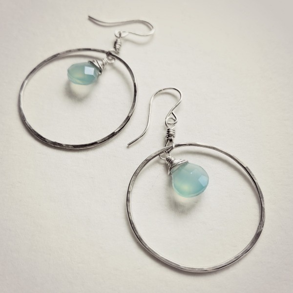 halo hoop earrings | natural gemstone | beatrixbell handcrafted jewel