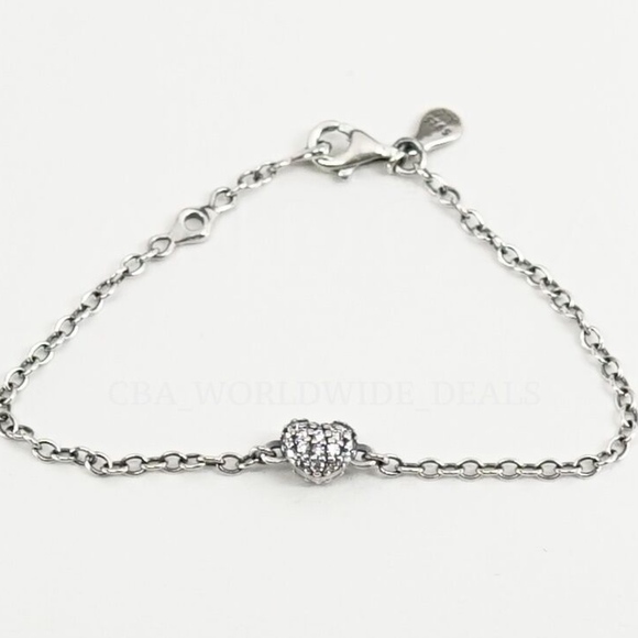 Pandora Jewelry | Silver Cz Pave Heart Bracelet 590504cz | Poshma