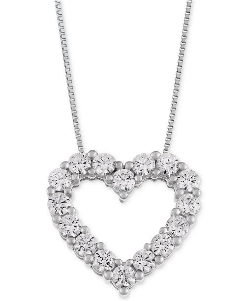 Macy's Star Signature Diamond Heart Pendant Necklace (1 ct. t.w. .