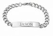 Men's ID Curb Bracelet in Stainless Steel (10 Characters) - 9.0 .