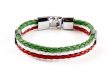 Italian Flag Leather Unisex Bracelet [2 Variants] - Ring to Perfecti