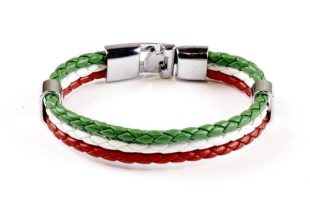 Italian Flag Leather Unisex Bracelet [2 Variants] - Ring to Perfecti