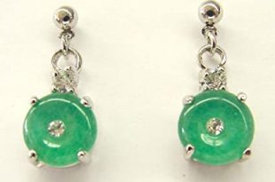 Amazon.com : Chinese Jade Earrings w/ round shape Pendant .