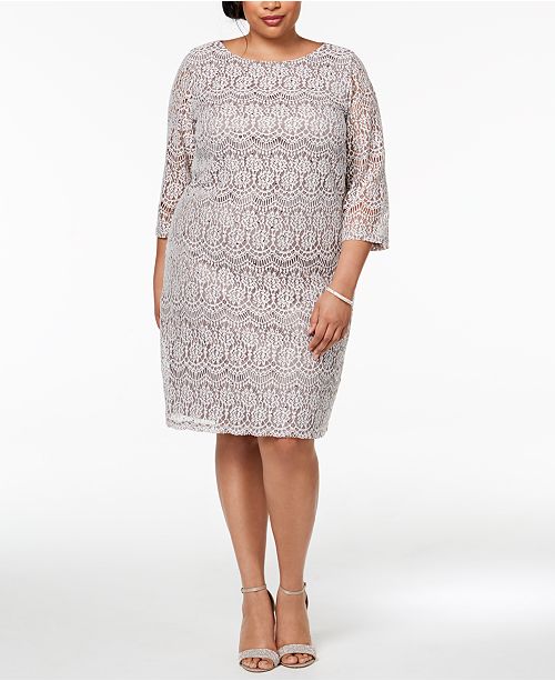 Jessica Howard Plus Size Sequined Lace Shift Dress & Reviews .