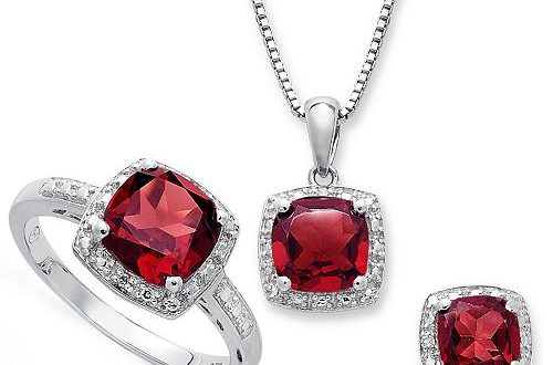 Macy's Gemstone and Diamond Accent Jewelry Sets in Sterling Silver .