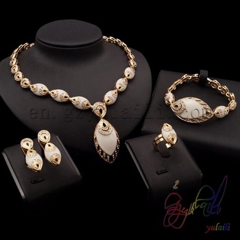 Costume African Jewelry Sets 18k Gold Plated Expensive Jewelry Set .