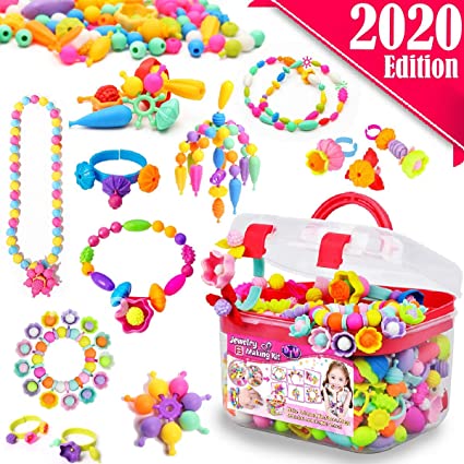 Amazon.com: FunzBo Snap Pop Beads for Girls Toys - Kids Jewelry .