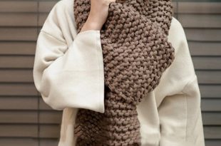 Women Winter Solid Colors Rough Knitted Scarves Outdoor Thick Warm .