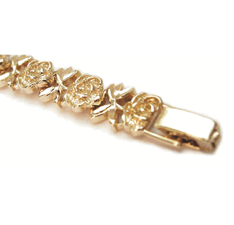 24k Gold Filigree Roses Unique Ladies Bracel