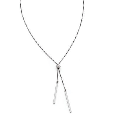 Double Bar Drop Lariat Necklace in Sterling Silver | View All .