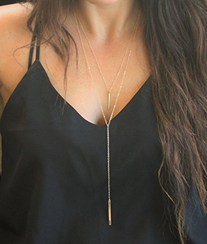 Amazon.com: Long Lariat Necklace, Gold Necklace, Delicate Long .