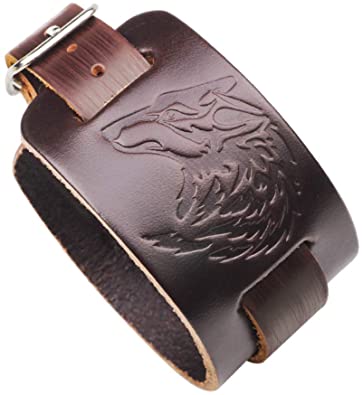 Amazon.com: Suncaya Viking Punk Leather Cuff Bracelet - Life Tree .