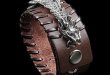 Celestial Dragon Genuine Leather Cuff Bracelet - Fandu