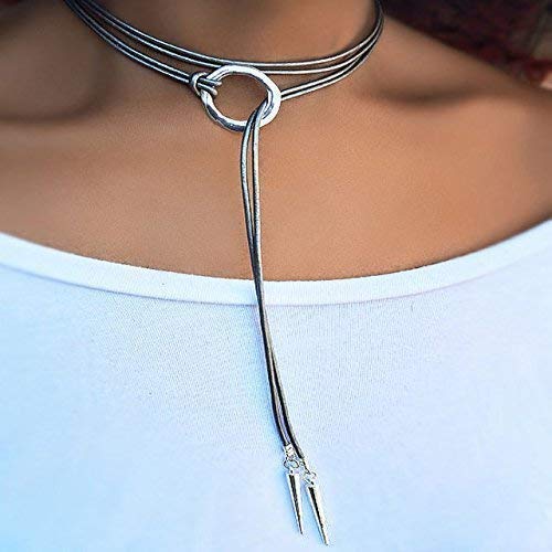 Amazon.com: Choker Wrap Leather Necklace, Lariat: Handma