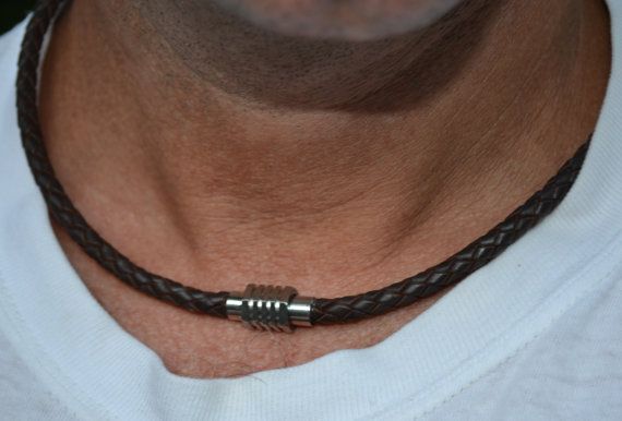 Unisex Leather Necklace, Leather Necklace, Brown, Black, Necklace .