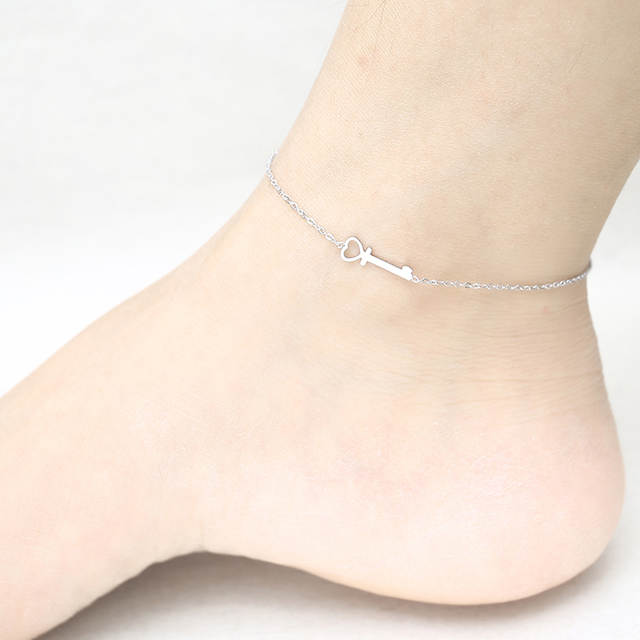 key ankle leg bracelet anklet for women accessories gold silver .