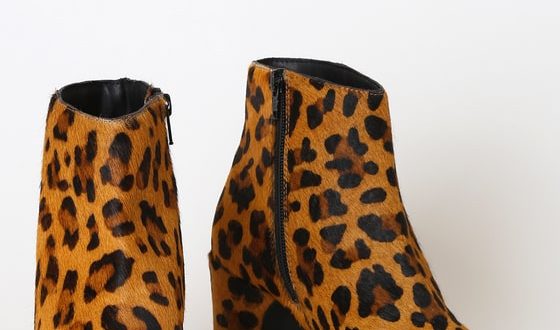 Rag & Co Leopard Boots - Ankle Boots - Calf Hair Booti