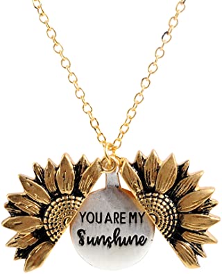 Amazon.com: sloong You are My Sunshine Engraved Necklace Sunflower .