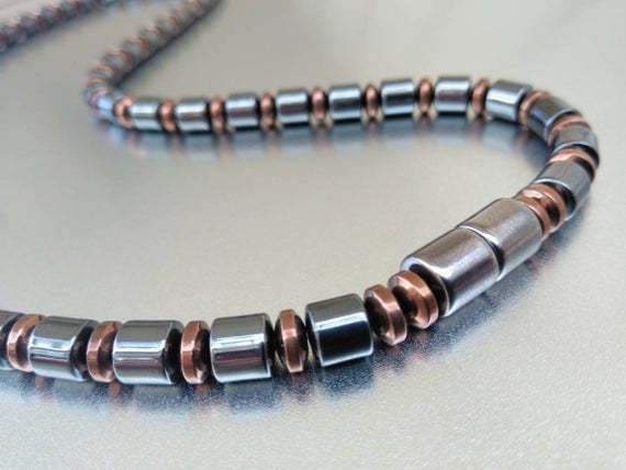Magnetic Necklace with Copper finish Magnetic Rondelles Also | Et