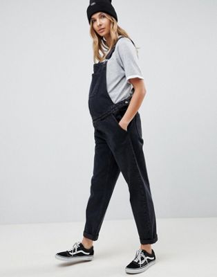 ASOS DESIGN Maternity denim overall in washed black | Babe Magnet .