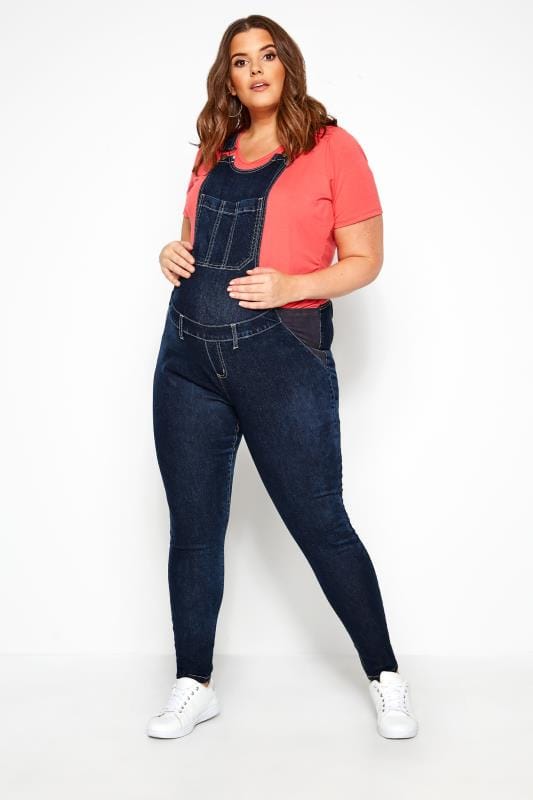 BUMP IT UP MATERNITY Blue Denim Dungarees | Sizes 16-36 | Yours .