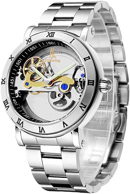 Amazon.com: IK See Through Automatic Mechanical Watch for Men .