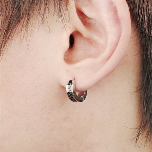 316L Stainless Steel Round Stud Men Earrings | EarringsG