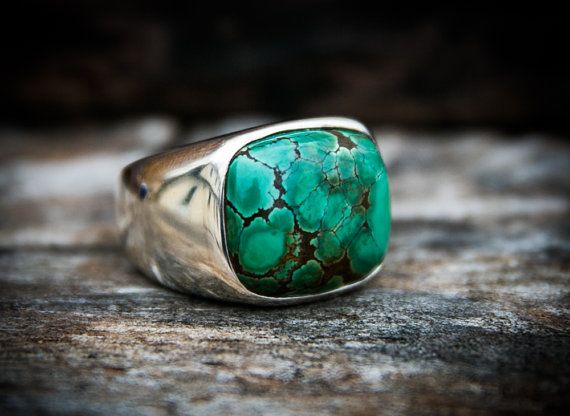 Turquoise Ring. Large Turquoise Ring size 9 by NaturalRockShop .