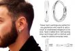 Mens Earrings REAL Sterling SILVER 16 mm Hoop | Men earrin
