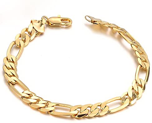 Amazon.com: Men Gold Personalized Cuban Link Bracelet 18K Gold .