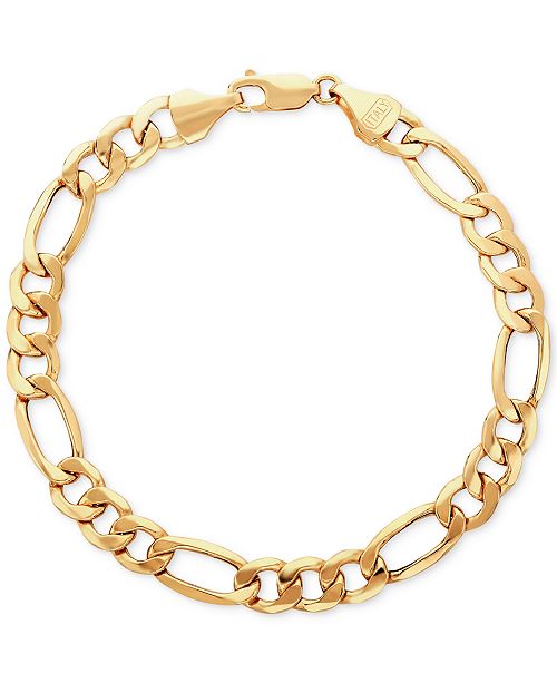 Italian Gold Men's Figaro Link Bracelet in 10k Gold & Reviews .