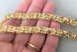 Men's Gold Bracelet 8mm thick Gold Nugget Cuff Bracelet | Et