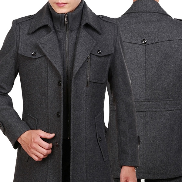 Winter Trench Coat for Men Fashion Mens Jackets Version of Woolen .