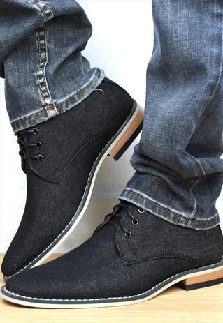 Men's Desert Boots Black Jean Lace ups from shoesnbags. AWESOME .