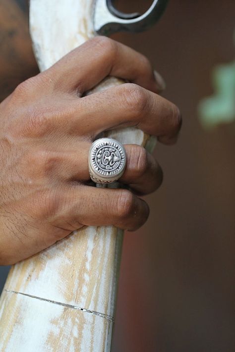 Aztec Solid 925 Sterling Silver Ring for men ॐ Handmade Mens .