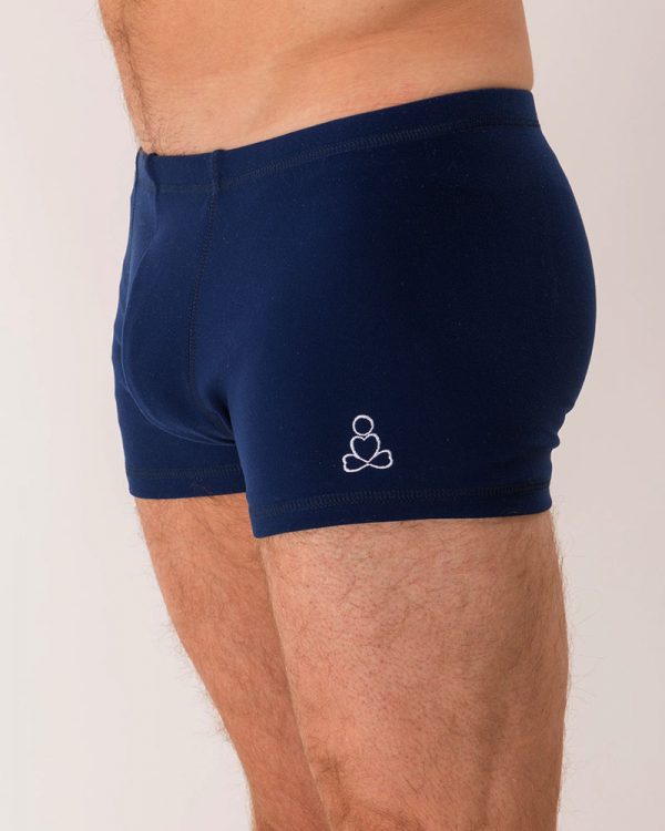 Navy blue yoga short for men | by Sweat-n-Stretch | made in Cana