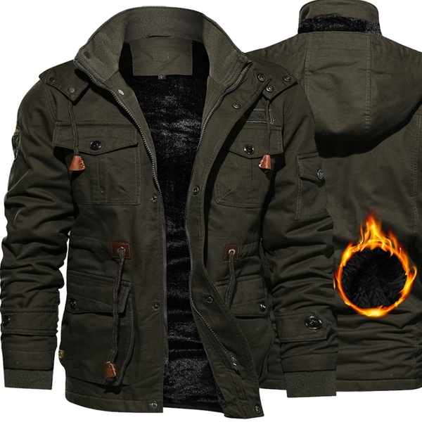 Winter Overcoat Stylish Men Fashion Jacket Outerwear Outdoors Army .