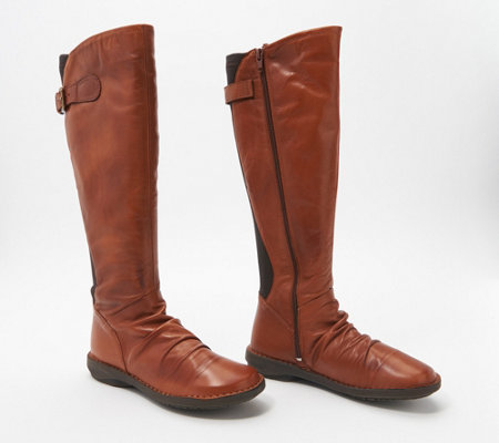 Miz Mooz Leather Ruched Tall Shaft Boots - Palmer - Page 1 — QVC.c
