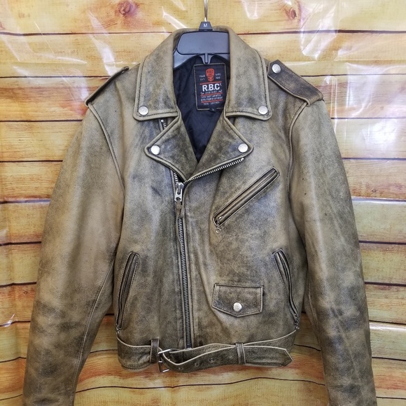 R.B.C. Jackets & Coats | Rbc Vintage Motorcycle Leather Jacket .