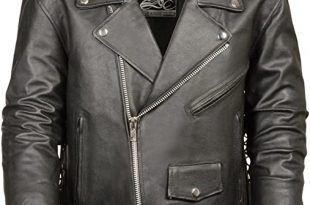 Amazon.com: Event Biker Leather Men's Basic Motorcycle Jacket with .