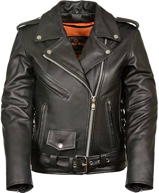 Amazon.com: Ladies Leather MC Jacket Plus Size: Clothi