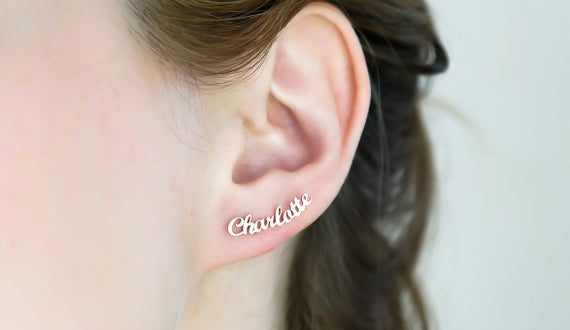Name Earrings Minimalist Earrings Personalized Earrings | Et