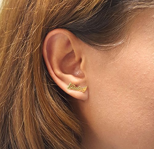 Amazon.com: Sterling Silver Name earrings, Personalized Earrings .